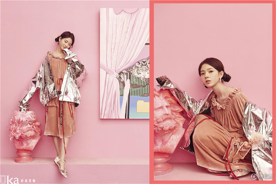 高清:陈瑶曝粉色圣诞大片 梦幻少女心炸裂