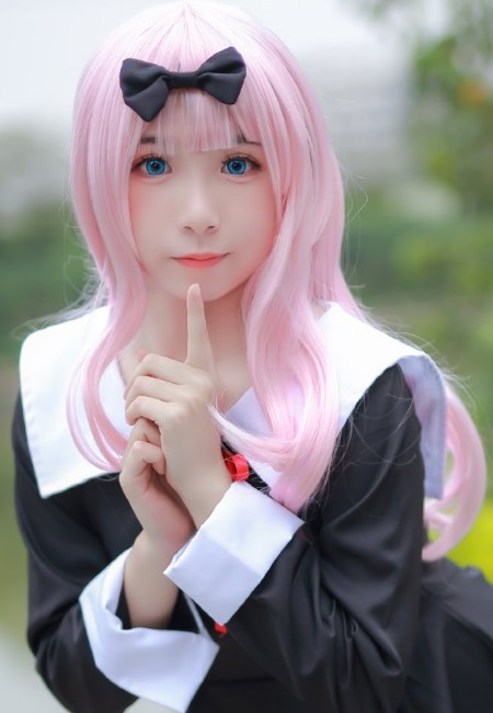 白丝粉嫩少女cosplay,呆萌可爱!
