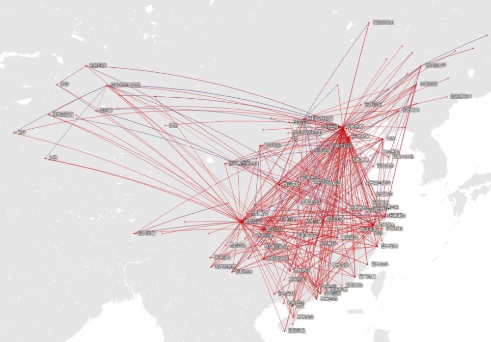 国航航线覆盖图(不含国航系其他航司)