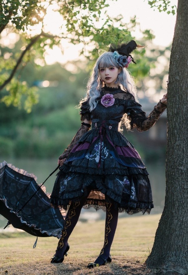 银发狩猎魔女cosplay,lolita大佬安然,网友:女神