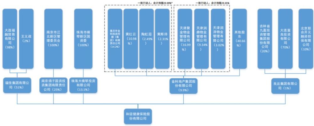 股权变更后,和谐健康新的股权结构图如下