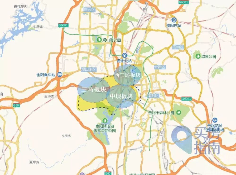 贵阳7月房价地图:从板块来看观山湖与老城区相对是市场的高位