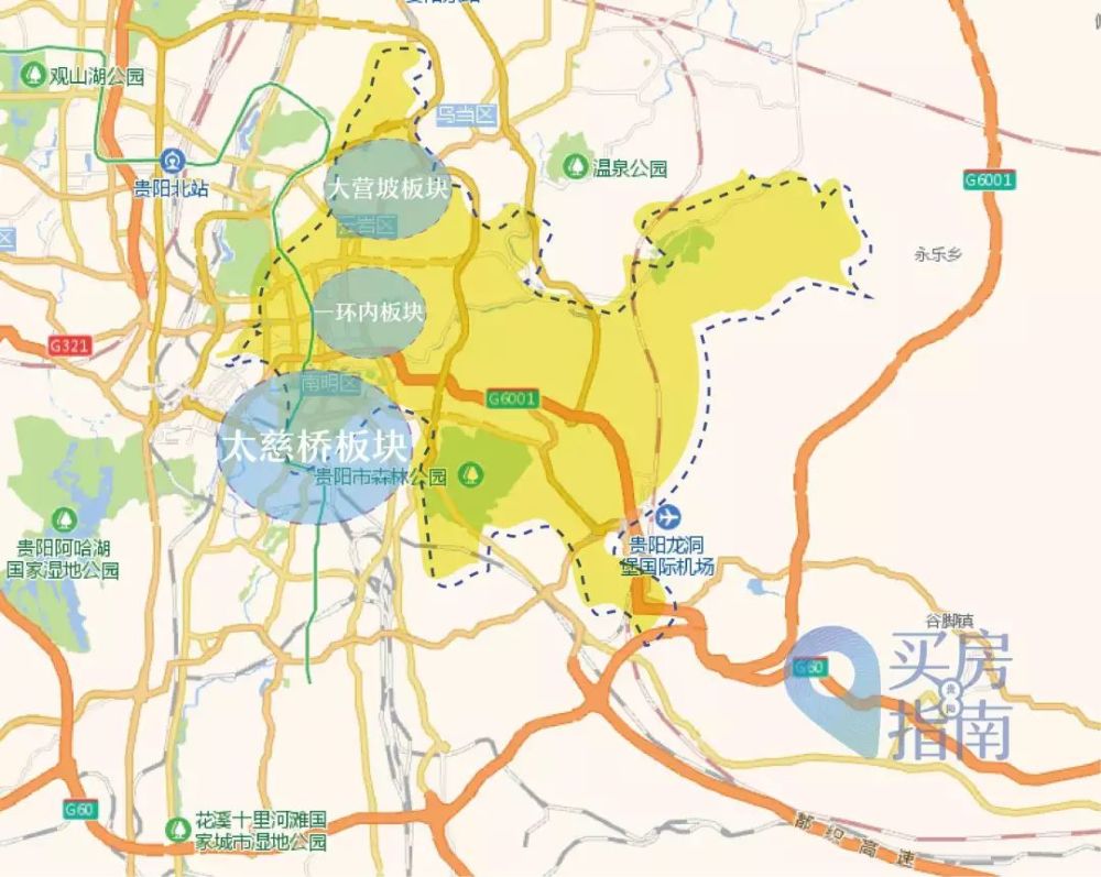 贵阳7月房价地图:从板块来看观山湖与老城区相对是市场的高位