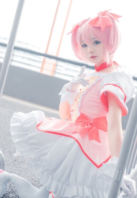 白丝魔法少女cosplay,超可爱的小圆,网友:真萌!