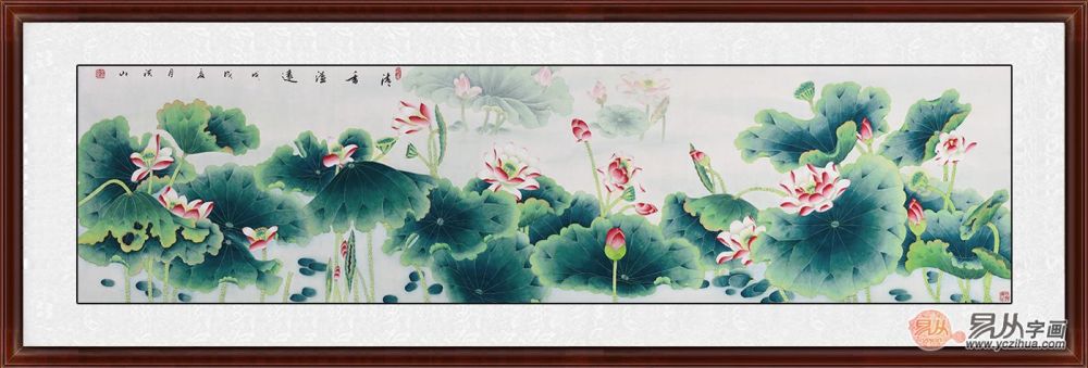 适合客厅挂的横幅花鸟画,唯美大气好寓意