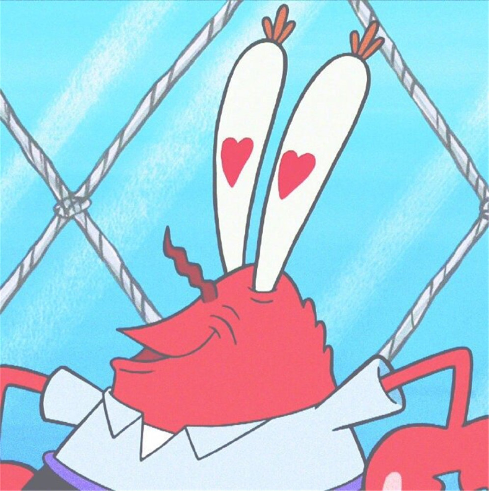 爆笑动漫《海绵宝宝》壁纸:图二眼冒爱心的蟹老板真可爱!