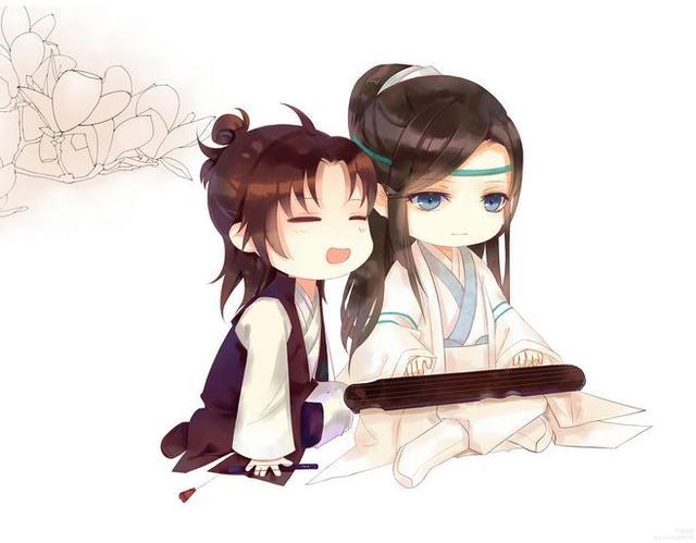 魔道祖师q版:桃花配美酒和小兔子们的陪伴,忘机也调皮