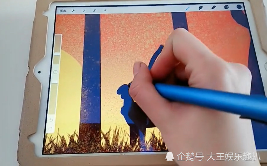 美术生,平板电脑,玩笑,意境,简笔画