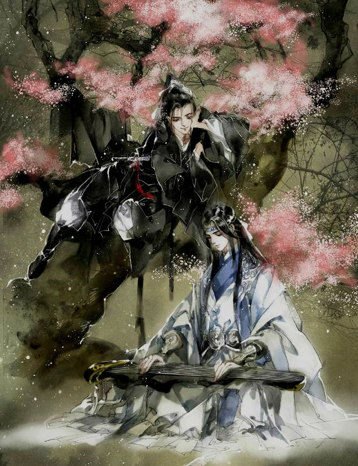 魔道祖师:魏无羡吹笛蓝忘机弹琴,画面好唯美