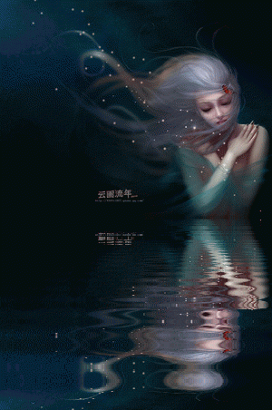云画流年漂亮的水波动图插画