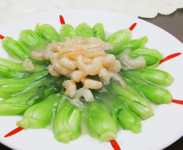 3.虾仁扒油菜