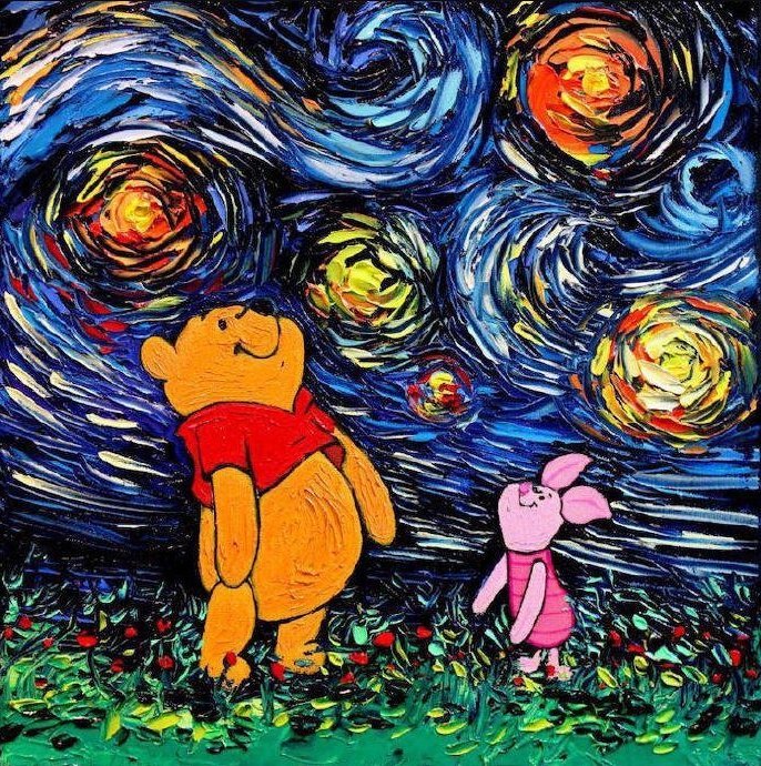 梵高的星空 经典的动漫,狮子王美如画,看到海绵宝宝:世界名画
