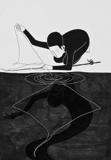 细思极恐的超现实主义黑白梦境插画