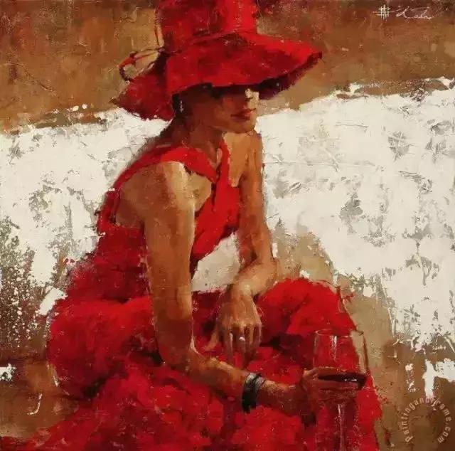 安德烈·科恩,油画,女郎,背影,颜值,印象派
