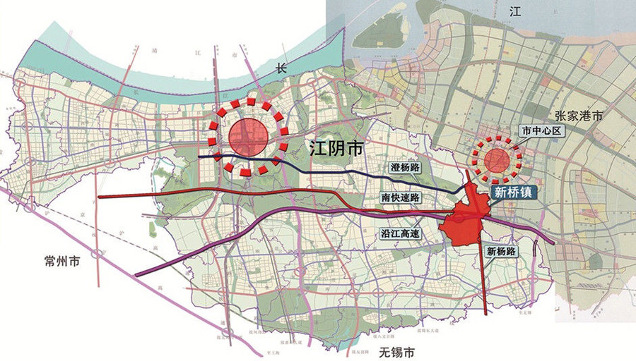 江苏江阴市最小的镇,紧邻张家港市区,是中国最大毛纺服装基地