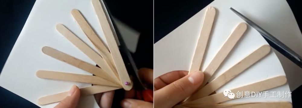 夏天手工,教你用冰棒棍制作小仙女折扇