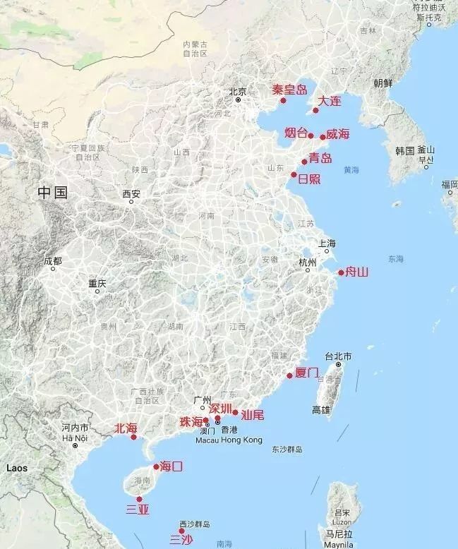 我们统计了中国沿海的数十个地级市,将沿海城市分为 "靠海城市","半