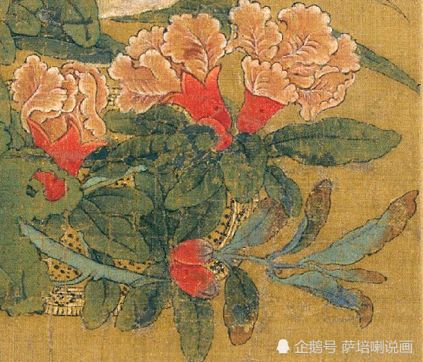 这不是西画静物,这是传统工笔花卉,南宋李嵩绘《花篮图》