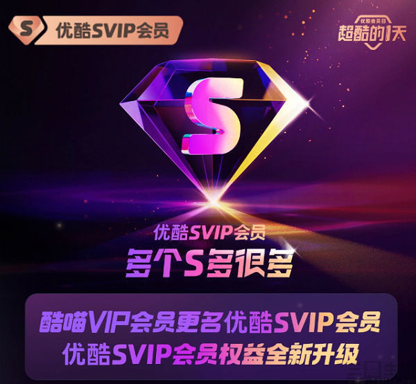 酷喵VIP日前更名为优酷SVIP，并新增四项权益