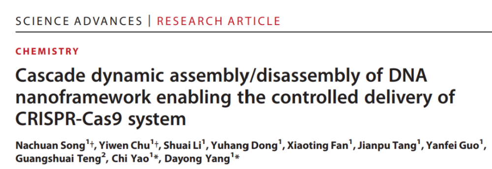 天津大学仰大勇团队Sci AdvDNA纳米材料可控组装赋能肿瘤基因治疗 腾讯新闻