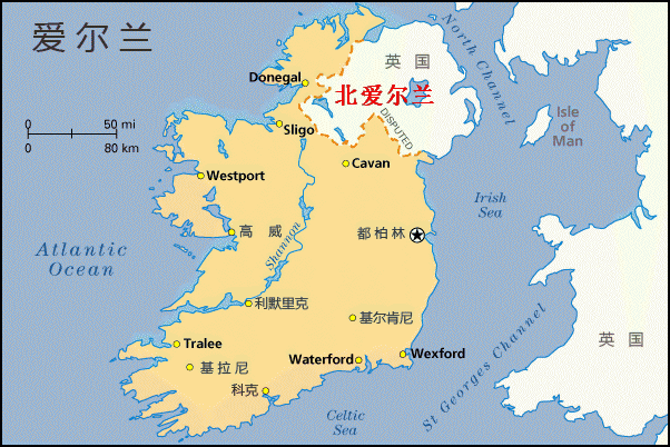 北爱尔兰首都地图图片