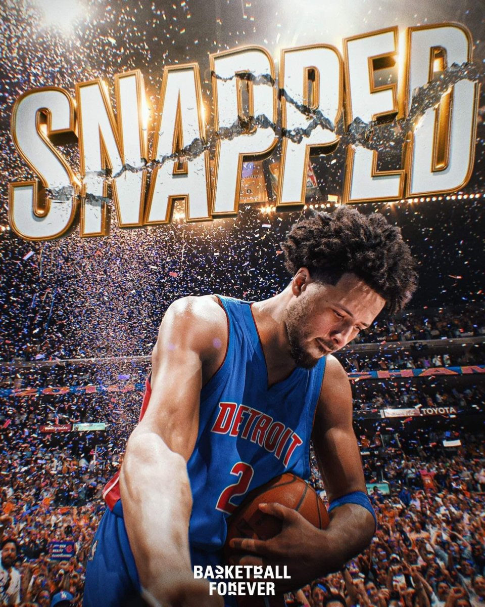 活塞终结28连败耻辱纪录:坎宁安蹲地后释怀大笑 主场球迷激情庆祝