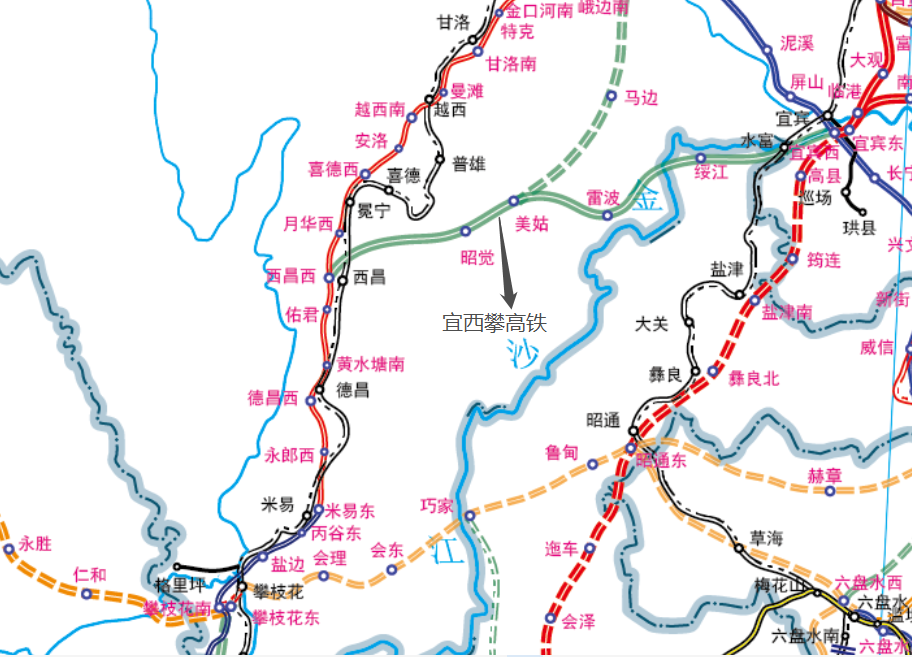 9公里,线路起于在建渝昆高铁临港站,向西经宜宾,水富,绥江,雷波,美姑