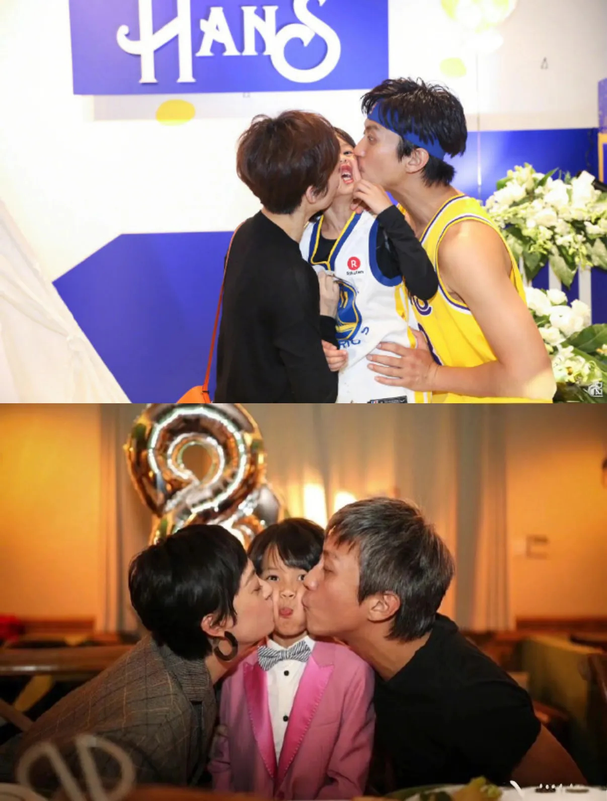 孫儷鄧超為兒子慶生，一家三口同框好有愛，等等被爸媽親到臉變形 - 