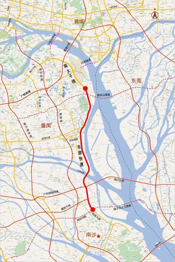 广州黄埔至南沙东部快速通道走向曝光_腾讯新闻