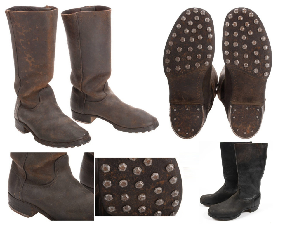 二战期间各国士兵一般都穿翻毛鞋,短靴或者胶鞋,而德军为了继承19世纪