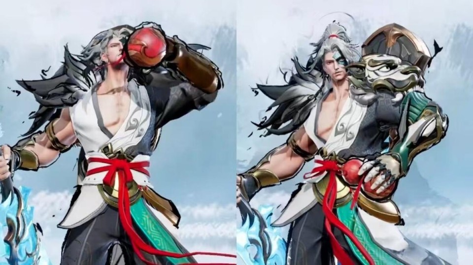 只是颜色有区别,直到夏侯惇霜北刀站立后,才感觉到这款皮肤确实不一般