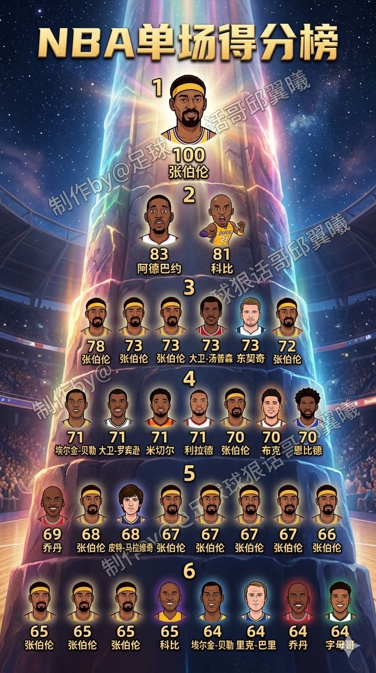 為什麼NBA歷史單場得分榜前三十，全部發生在常規賽？ - 