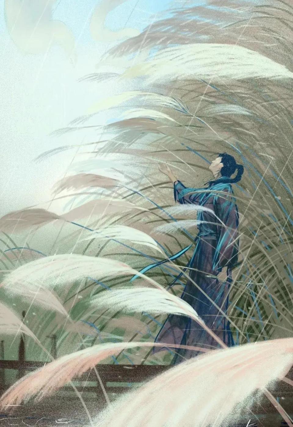 宋·吴文英《浣溪沙》落絮无声春堕泪,行云有影月含羞.