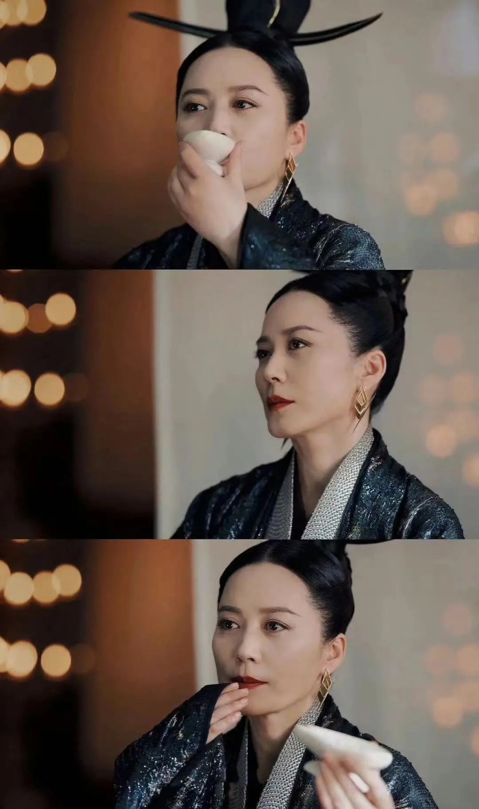 扮演者俞飞鸿长相大气精致,典型的青衣脸.