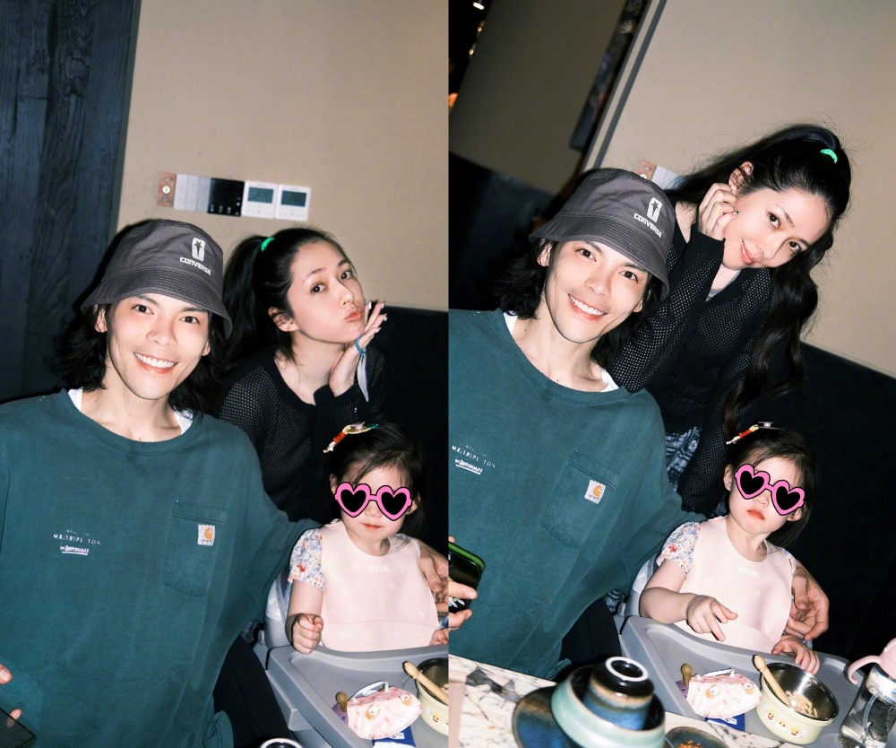 向佐晒与妻子亲吻照,郭碧婷穿香奈儿脸颊凹陷,女儿气场碾压爸爸插图11