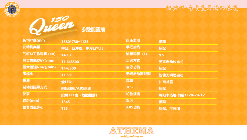 售价锁定12980:雅典娜发布女王150和战神150