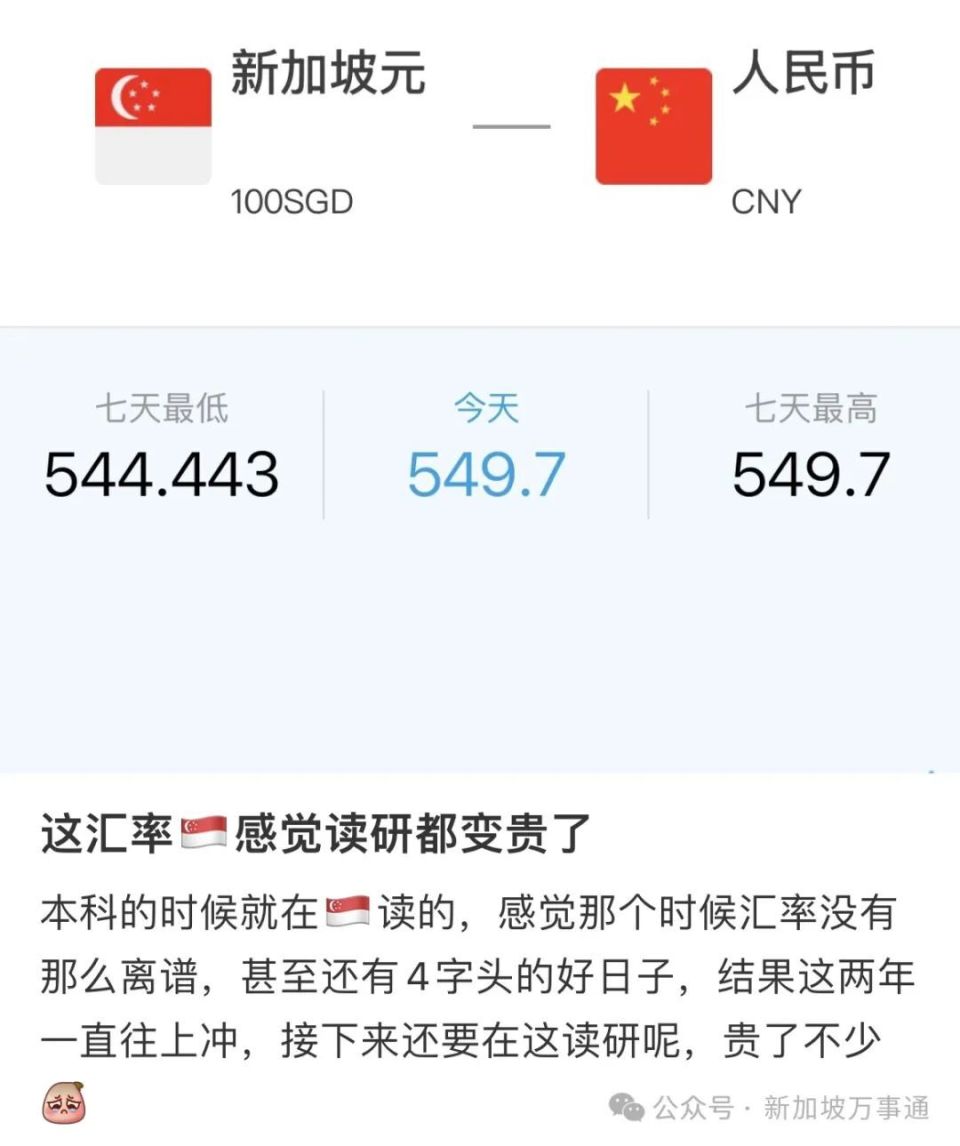 1:5.52+! 贸易战致新币兑人民币汇率创新高，打工人躺赢了~-腾讯新闻