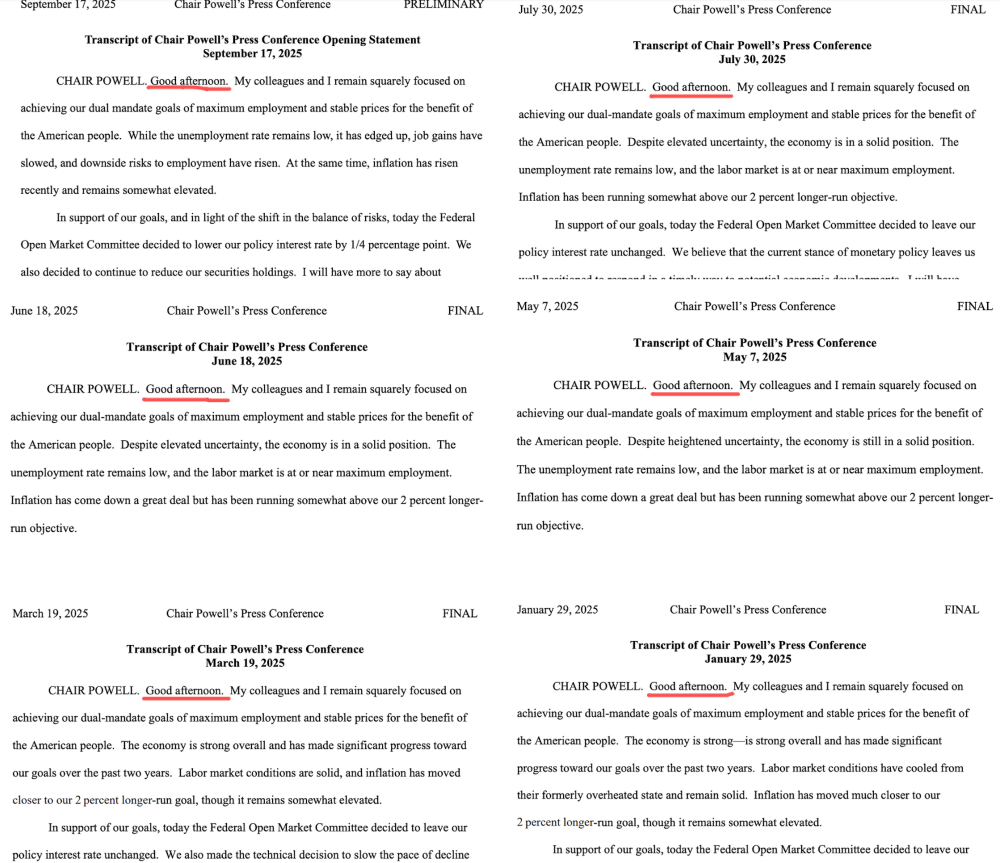 鲍威尔说“下午好”还是“大家好”成华尔街财富密码？别被谣言骗了-腾讯新闻