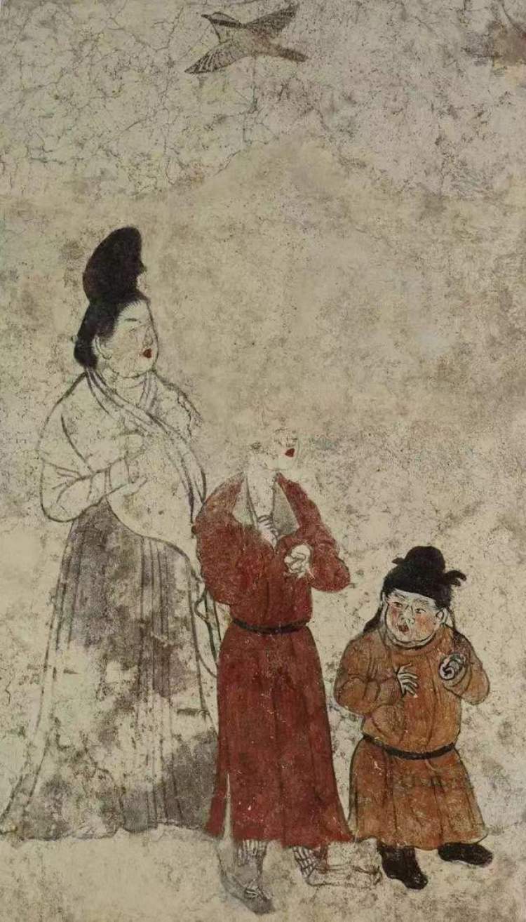 章怀太子墓"客使图""马球图""狩猎出行图",永泰公主墓 "宫女图