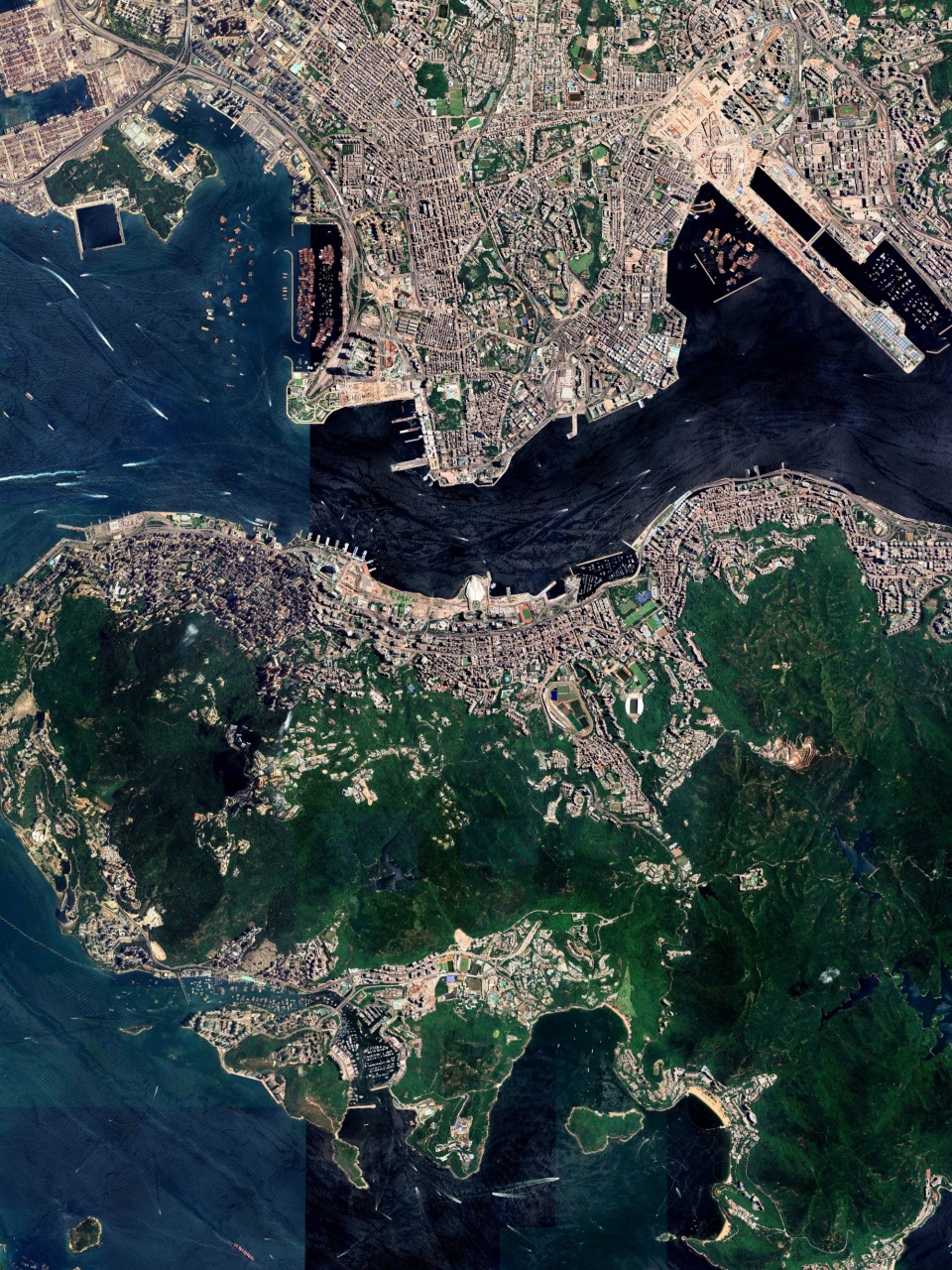 东方之珠香港卫星图