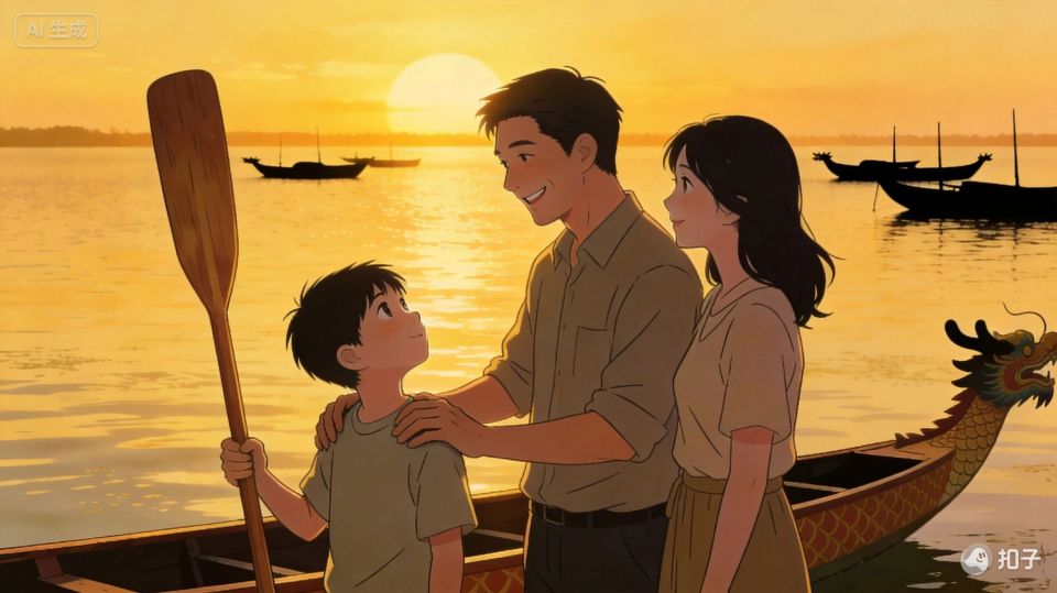 湖畔夕阳龙舟.jpg