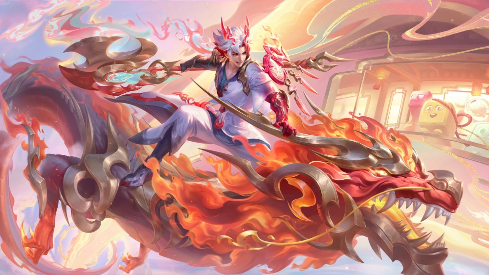 孙策龙年限定武器三形态,大招骑龙超帅,1072点券,堪比荣耀典藏_腾讯