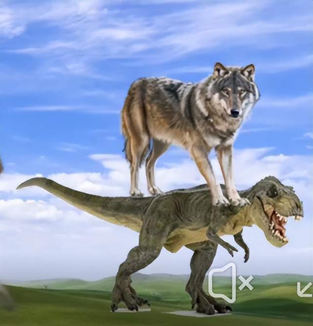 恐龙抗狼就很不一样,早已灭绝的生物背上扛了一匹远古的狼在狂奔,怎么