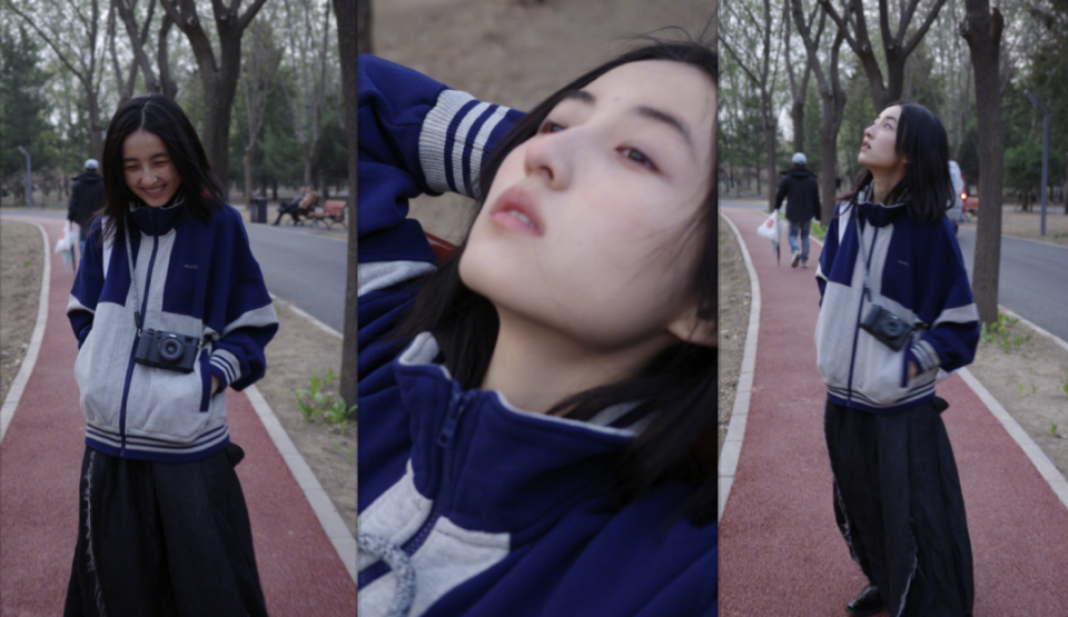 6722岁张子枫素颜逛公园:状态很好侧颜太绝,陈思诚很会选人