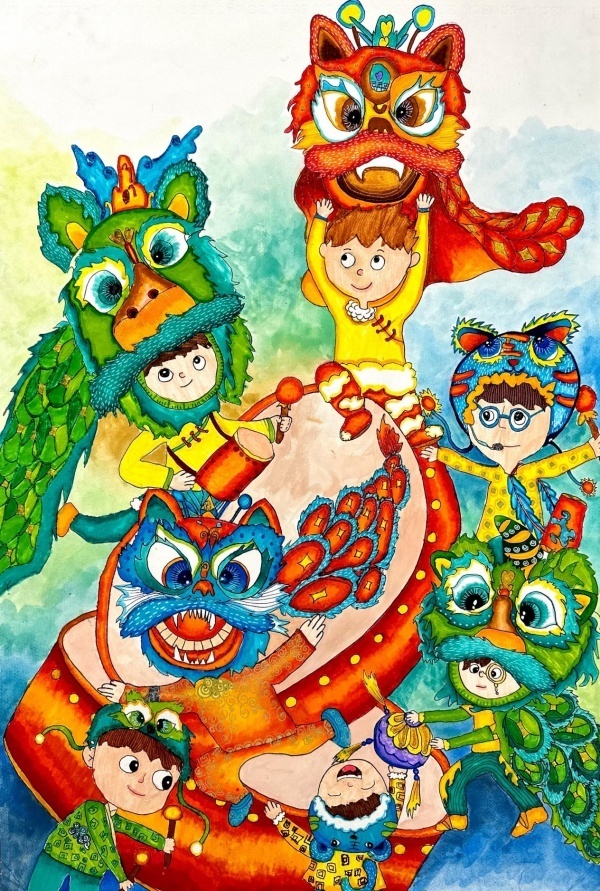 弘扬中华优秀传统文化,以"印象中国"为大主题,共展出儿童原创绘画作品