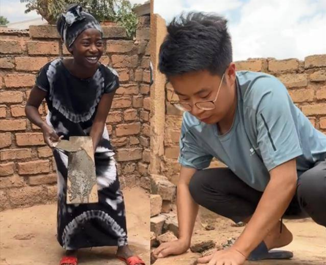 伙伴给家人搭建了烧火做饭的灶台,吴子安rose也紧跟着做了这样的事情