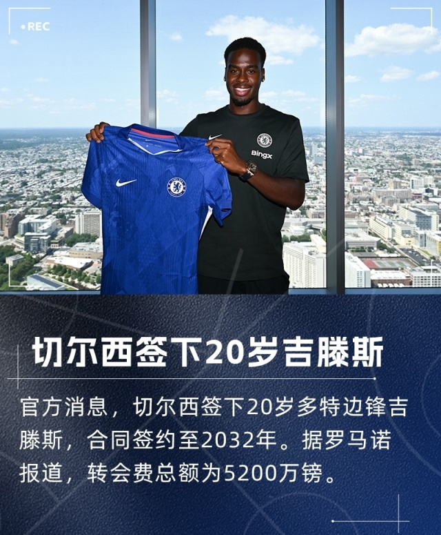 尘埃落定！官方：切尔西签下20岁多特边锋吉滕斯，转会费5200万镑