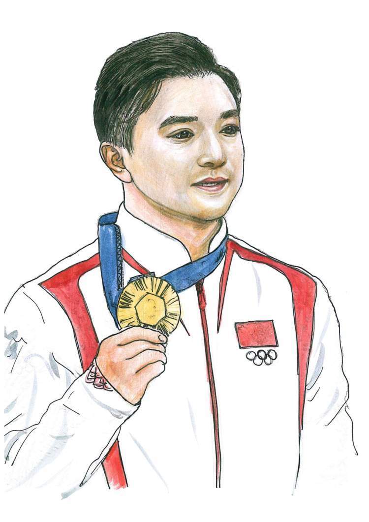 市民手绘巴黎奥运中国健儿夺金时刻!6767