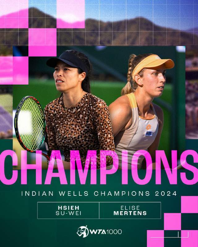 谢淑薇笑捧印第安维尔斯网球赛第4座冠军同时重返女双球后宝座