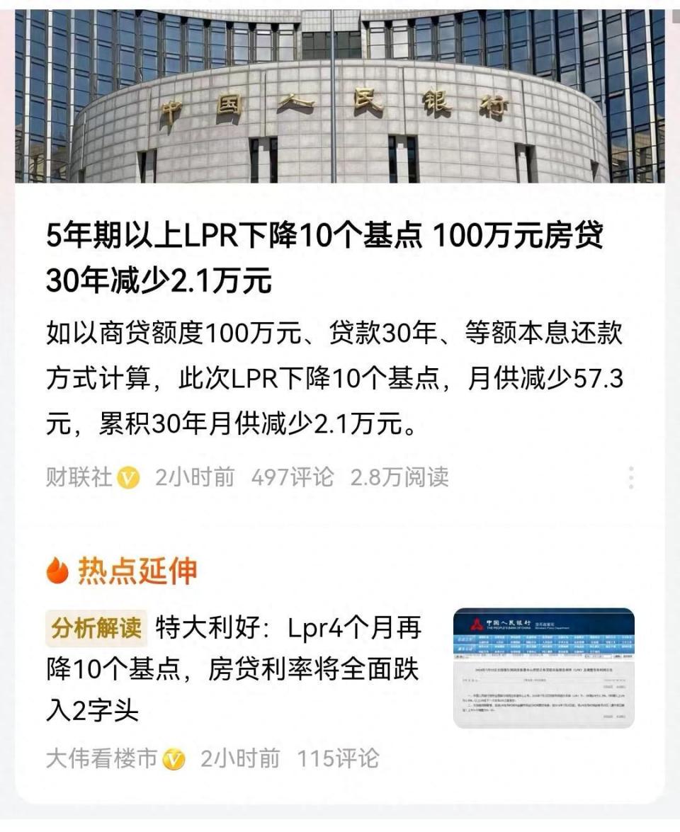 LPR再下调，存量房贷用户还不开心？提前还贷还会持续吗？_腾讯新闻